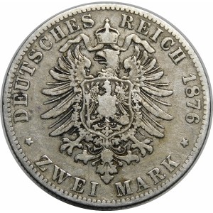 Niemcy, Prusy, Wilhelm I (1861-1888), 2 marki 1876 B, Hanover