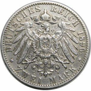 Nemecko, Prusko, Wilhelm II (1888-1918), 2 marky 1896 A, Berlín