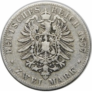 Nemecko, Prusko, Wilhelm I. (1861-1888), 2 marky 1877 B, Hannover