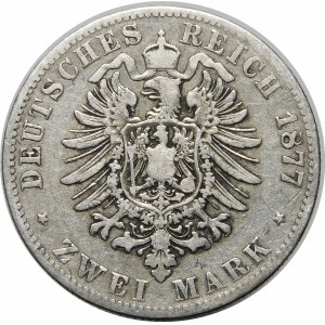 Niemcy, Prusy, Wilhelm I (1861-1888), 2 marki 1877 B, Hanower