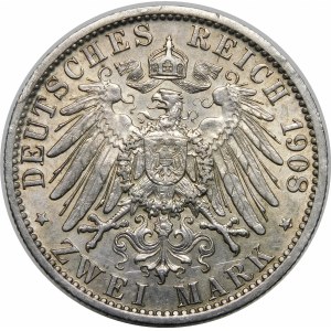 Nemecko, Prusko, Wilhelm II (1888-1918), 2 marky 1908 A, Berlín