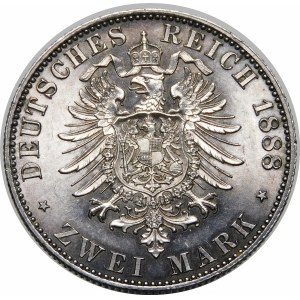 Nemecko, Prusko, Frederick III 1888, 2 marky 1888 A, Berlín