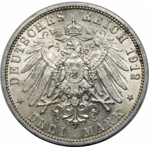 Niemcy, Prusy, Wilhelm II (1888-1918), 3 marki 1912 A, Berlin
