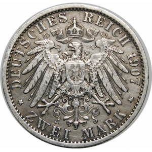 Niemcy, Prusy, Wilhelm II (1888-1918), 2 marki 1907 A, Berlin