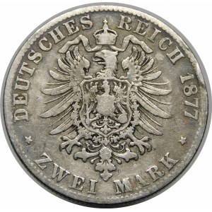 Niemcy, Prusy, Wilhelm I (1861-1888), 2 marki 1877 C, Frankfurt