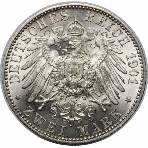 Niemcy, Prusy, Wilhelm II (1888-1918), 2 marki 1901, Berlin, 200. rocznica ustanowienia Królestwa Prus
