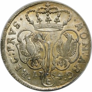 Niemcy, Prusy, Fryderyk II, Szóstak 1754 E, Królewiec