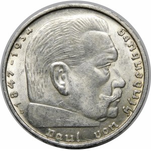 Niemcy, III Rzesza, 2 marki 1939 B, Paul von Hindenburg