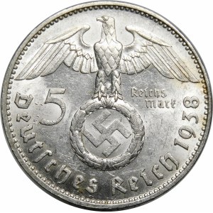 Niemcy, III Rzesza, 5 marek 1938 J, Paul von Hindenburg