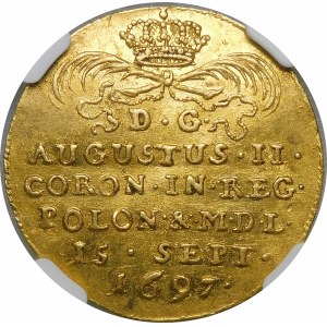 August II Mocny, Dukat koronacyjny 1697, Drezno