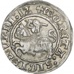Sigismund I. der Alte, Halbpfennig 1512, Vilnius - schräger Doppelpunkt - schön