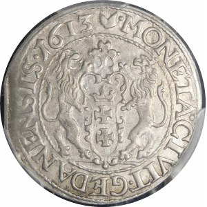 Zygmunt III Waza, Ort 1613, Gdańsk - kropka za łapą - rzadki i piękny