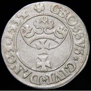 Sigismund I the Old, 1534 penny, Gdansk - PR