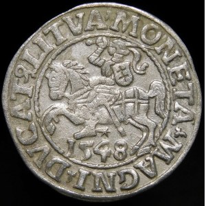 Sigismund II Augustus, Half-penny 1548, Vilnius - Roman I, LI/LITVA