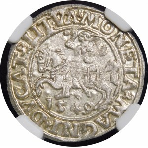 Zygmunt II August, Półgrosz 1549, Wilno - 9 Pogoń, LI/LITVA - piękny