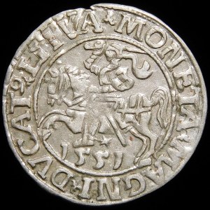 Sigismund II Augustus, Half-penny 1551, Vilnius - LI/LITVA