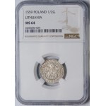 Sigismund II Augustus, Half-penny 1559, Vilnius - L/LITV - beautiful