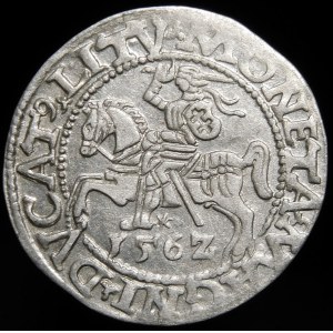 Zygmunt II August, Półgrosz 1562, Wilno - 17 Pogoń, L/LITV