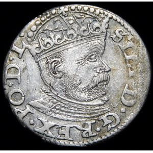 Stefan Batory, Trojak 1585, Riga - Pflanzenmotiv - selten