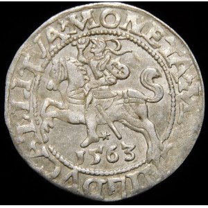 Sigismund II Augustus, Half-penny 1563, Vilnius - 20 Pogon, Axe, M D L/LITVA