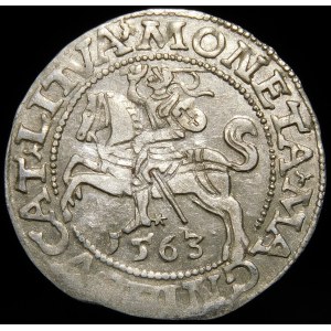 Zygmunt II August, Półgrosz 1563, Wilno - 20 Pogoń, Topór, M D LI/LITVA