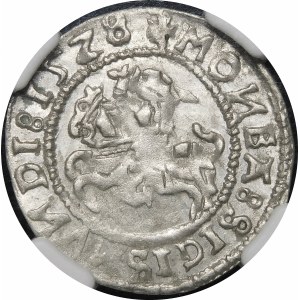 Sigismund I the Old, Half-penny 1528, Vilnius - Without V - MOИEA error - beautiful and very rare