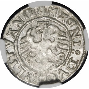 Sigismund I the Old, Half-penny 1528, Vilnius - Without V - MOИEA error - beautiful and very rare