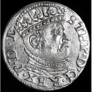 Stefan Batory, Trojak 1586, Riga - exquisit