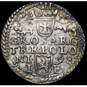 Sigismund III Vasa, Trojak 1598, Olkusz - large bust, POLONI - undescribed