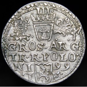 Sigismund III Vasa, Troy 1599, Olkusz portrait from 1598, R-POLON