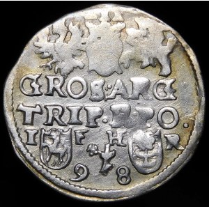 Sigismund III Vasa, Troika 1598, Poznań - flower divides the date