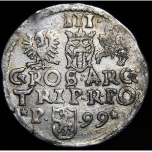 Zygmunt III Waza, Trojak 1599, Poznań - P z lewej - gwiazdki