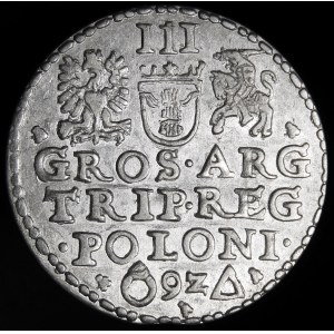 Zygmunt III Waza, Trojak 1592, Malbork - piękny
