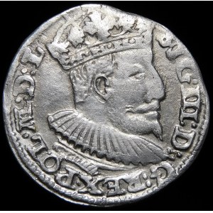 Sigismund III Vasa, Trojak 1595, Lublin - Axe divides the date - rare