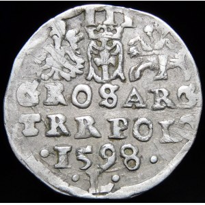 Zygmunt III Waza, Trojak 1598, Lublin - L pod datą, SIG 3 - b. rzadki