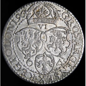 Zygmunt III Waza, Szóstak 1596, Malbork - mała głowa