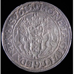 Zygmunt III Waza, Ort 1615, Gdańsk - wąska kryza, kropka za łapą