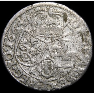Jan II Kazimír, šestipence 1664 AT, Krakov - vzácnější