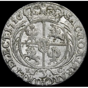 August III Sas, Trojak 1756 EC, Lipsk - rzadki i b. ładny