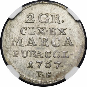 Stanisław August Poniatowski, 2 grosze srebrne 1767 FS, Warszawa