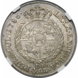 Stanisław August Poniatowski, Złotówka 1786 EB, Warszawa - rzadka i b. ładna