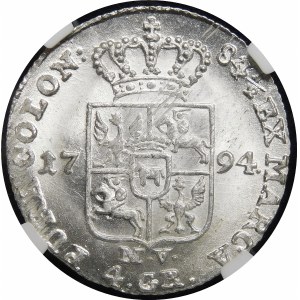 Stanisław August Poniatowski, Złotówka 1794 MV, Warszawa - wyśmienita i b. rzadka