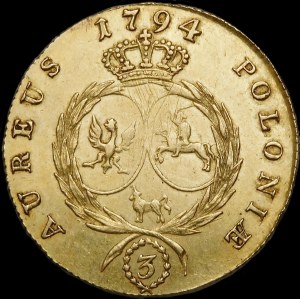Stanislaw August Poniatowski, 3 ducats 1794, Warsaw