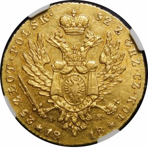 Congress Kingdom, Alexander I, 25 zlotys 1818 IB, Warsaw