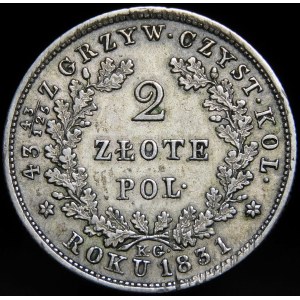 November Uprising, 2 zloty 1831 KG