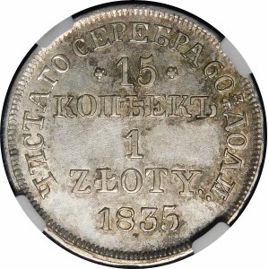 Polska, Zabór rosyjski, 15 kopiejek = 1 złoty 1835 MW, Warszawa