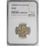 Polen, Russische Teilung, 20 Kopeken = 40 Grosze 1843 MW, Warschau - selten