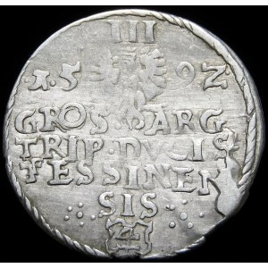 Silesia - Duchy of Cieszyn, Adam Waclaw, 3 krajcary Cieszyn 1592 (3+)