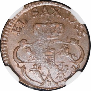 August III Saxon, 1755 penny - rare and beautiful