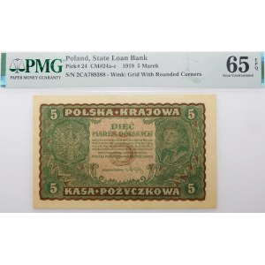 5 Polish marks 1919 - II Ser. CA